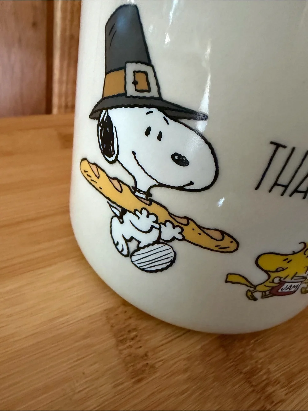 Happy Thanksgiving Snoopy & Woodstock Large Ceramic Mug. PEANUTS. Fall Colors